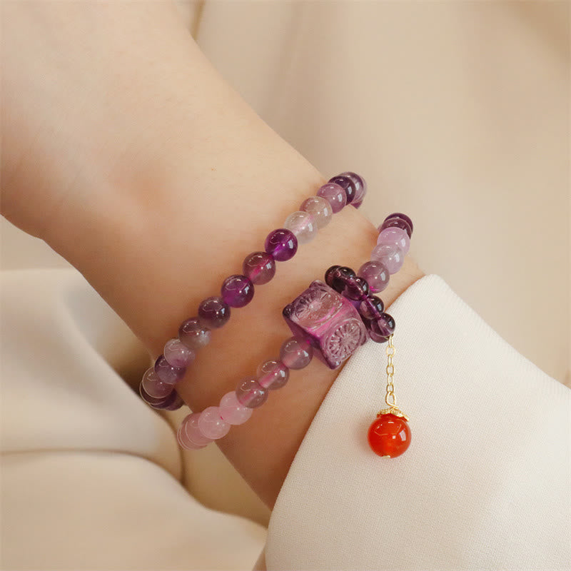 Amethyst-Citrin-Doppelwickelarmband für positive Transformation