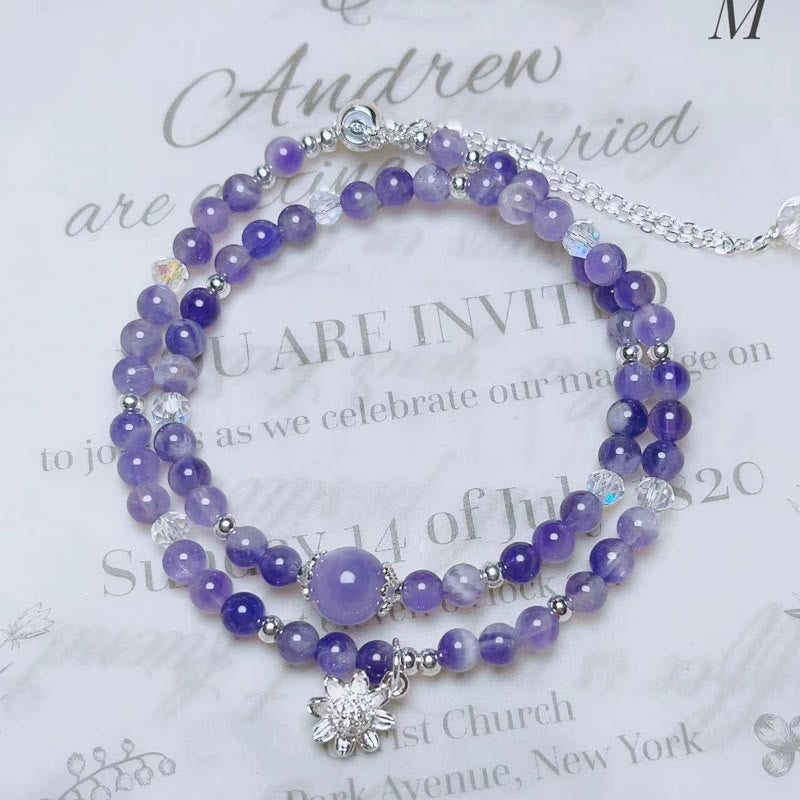 Amethyst Kristall Doppel Wickelarmband Spiritualiteit