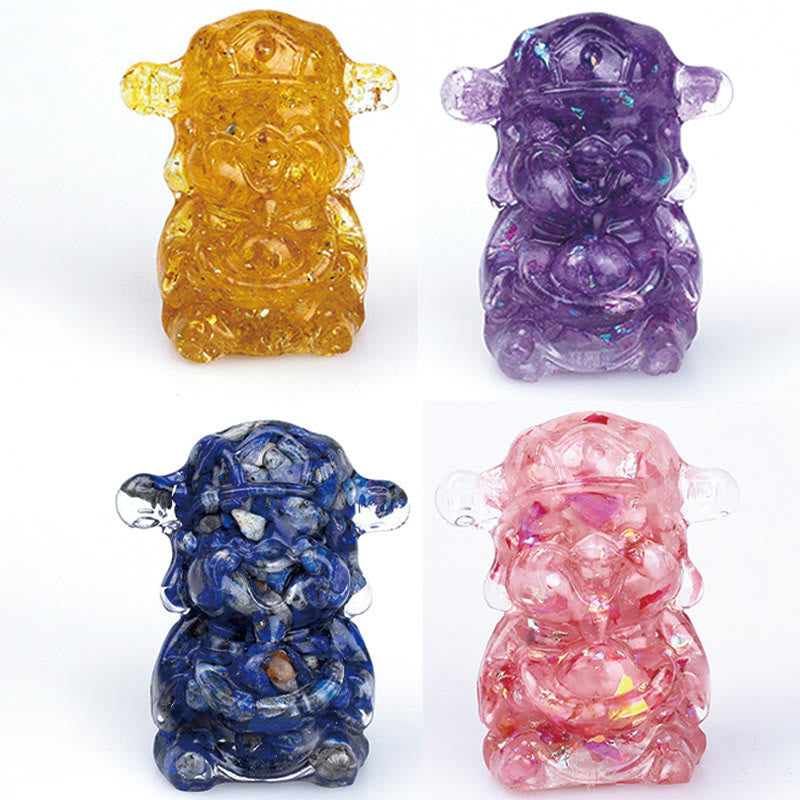 Amethyst, Gott des Reichtums, Kristallharz, Feng-Shui-Dekor, 5,6 cm