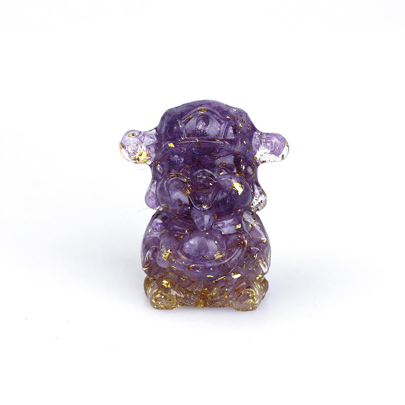 Amethyst, Gott des Reichtums, Kristallharz, Feng-Shui-Dekor, 5,6 cm