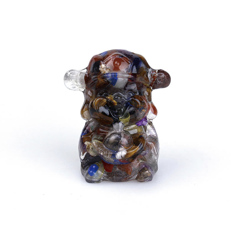 Amethyst, Gott des Reichtums, Kristallharz, Feng-Shui-Dekor, 5,6 cm