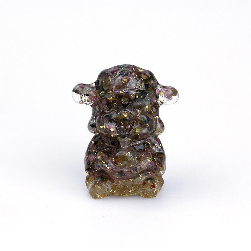Amethyst, Gott des Reichtums, Kristallharz, Feng-Shui-Dekor, 5,6 cm