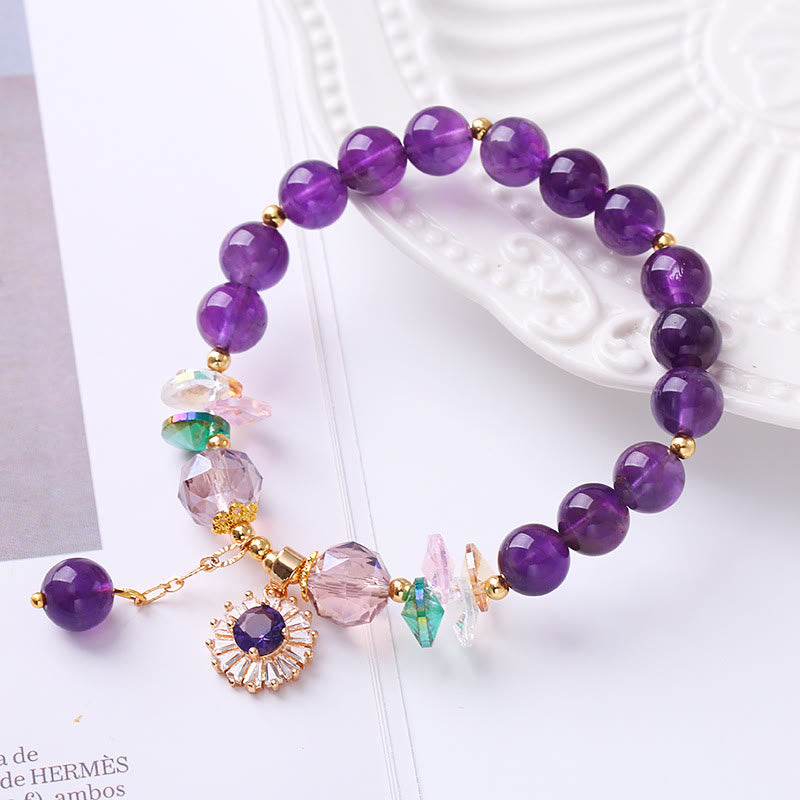 Amethyst-Heilarmband 8 mm für spirituelles Bewusstsein
