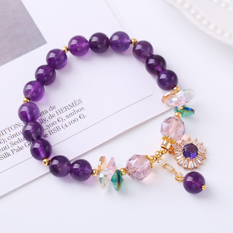Amethyst-Heilarmband 8 mm für spirituelles Bewusstsein