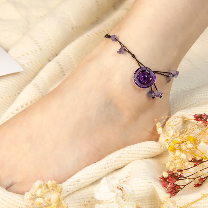 Amethyst-Schmuckpaket mit Armband, Fußkettchen und Halskette