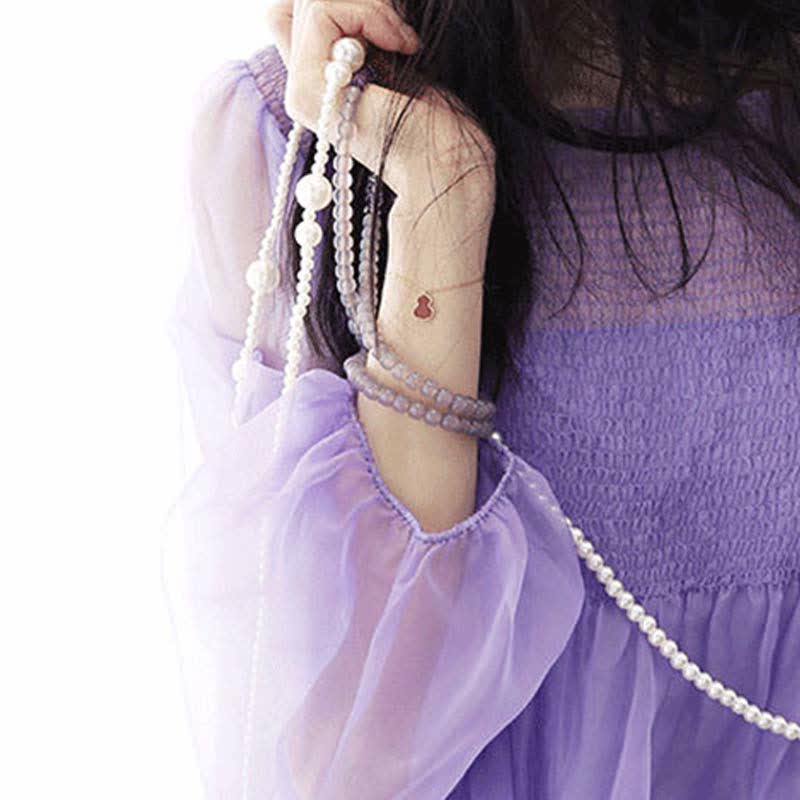 Amethyst-Meditationsarmband, natürliche Kristallheilung, 15,5 cm