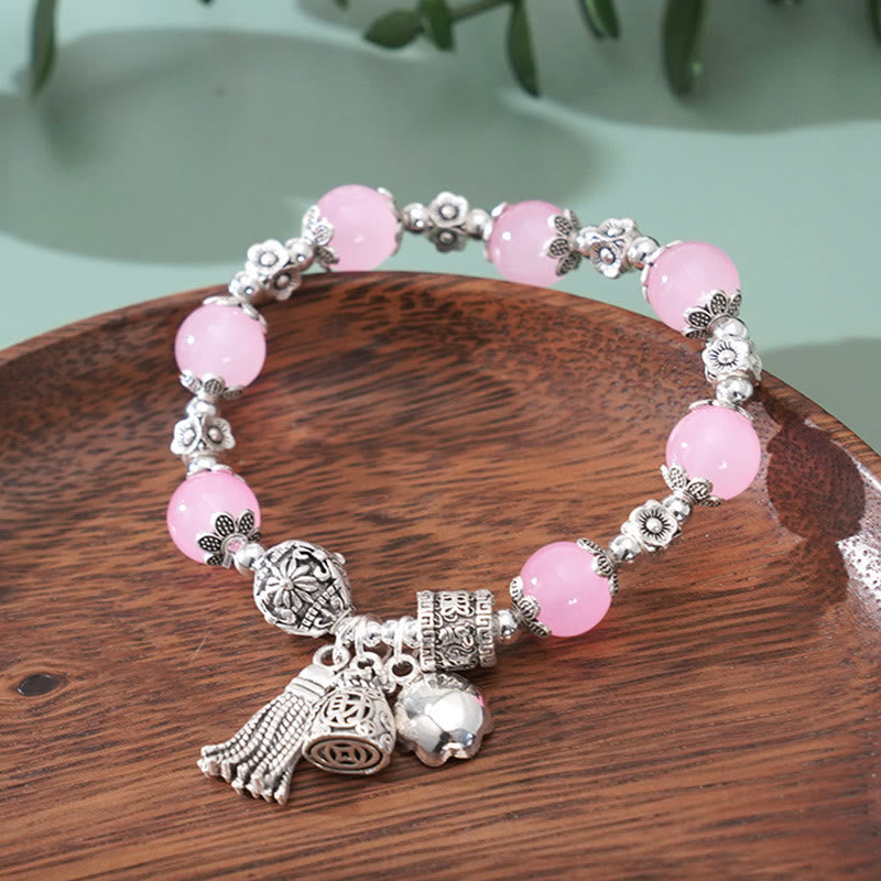 Lotusarmband mit Amethyst und mehreren Kristallen