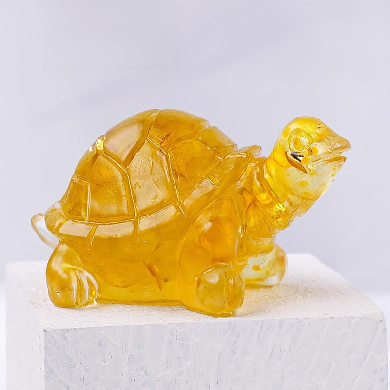 Kleine Schildkrötenstatue aus natürlichem Amethystkristallharz
