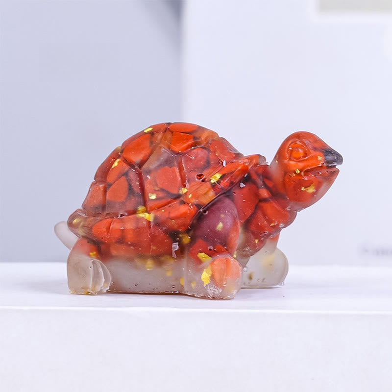 Kleine Schildkrötenstatue aus natürlichem Amethystkristallharz