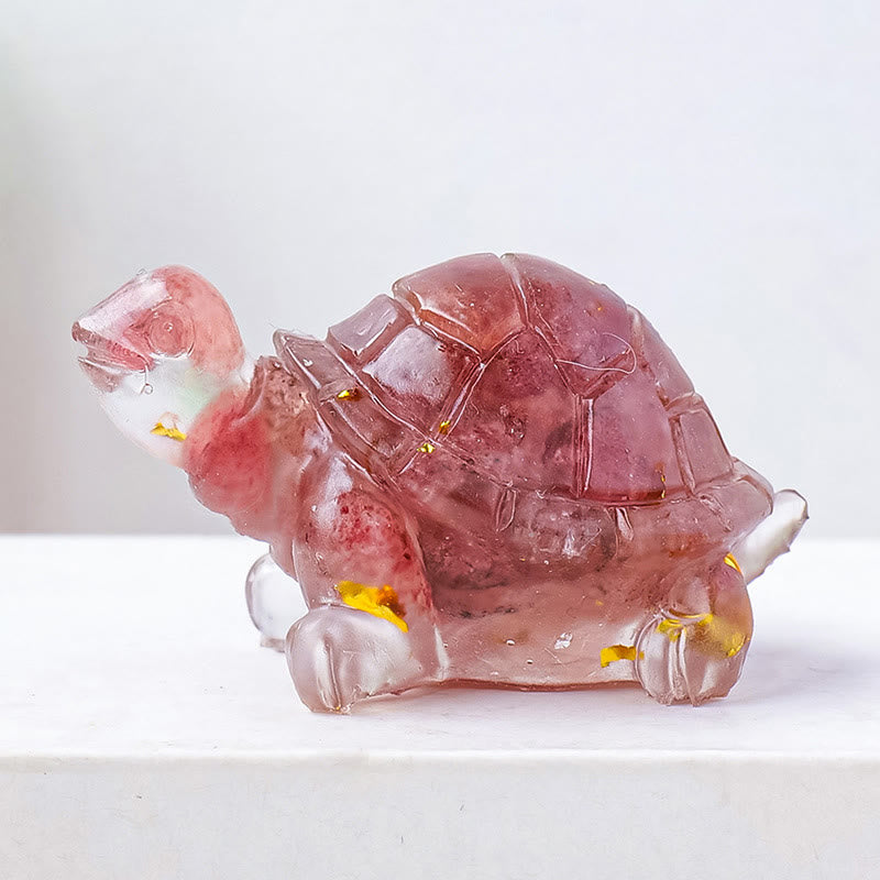 Kleine Schildkrötenstatue aus natürlichem Amethystkristallharz