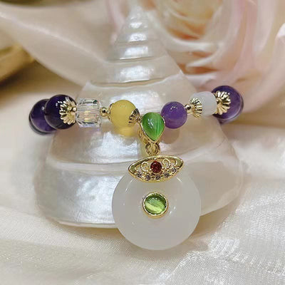 Amethyst Peace Buckle Armband 5,5-6,3 Zoll Handgelenksumfang