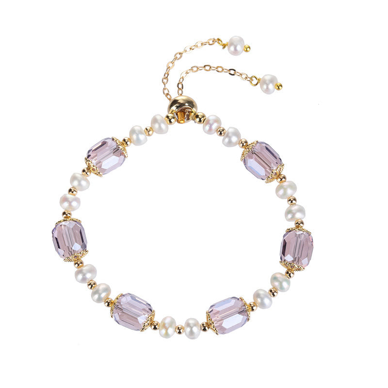 Amethyst-Perlen-Peace-Heilungsarmband, 14–16 cm Handgelenk