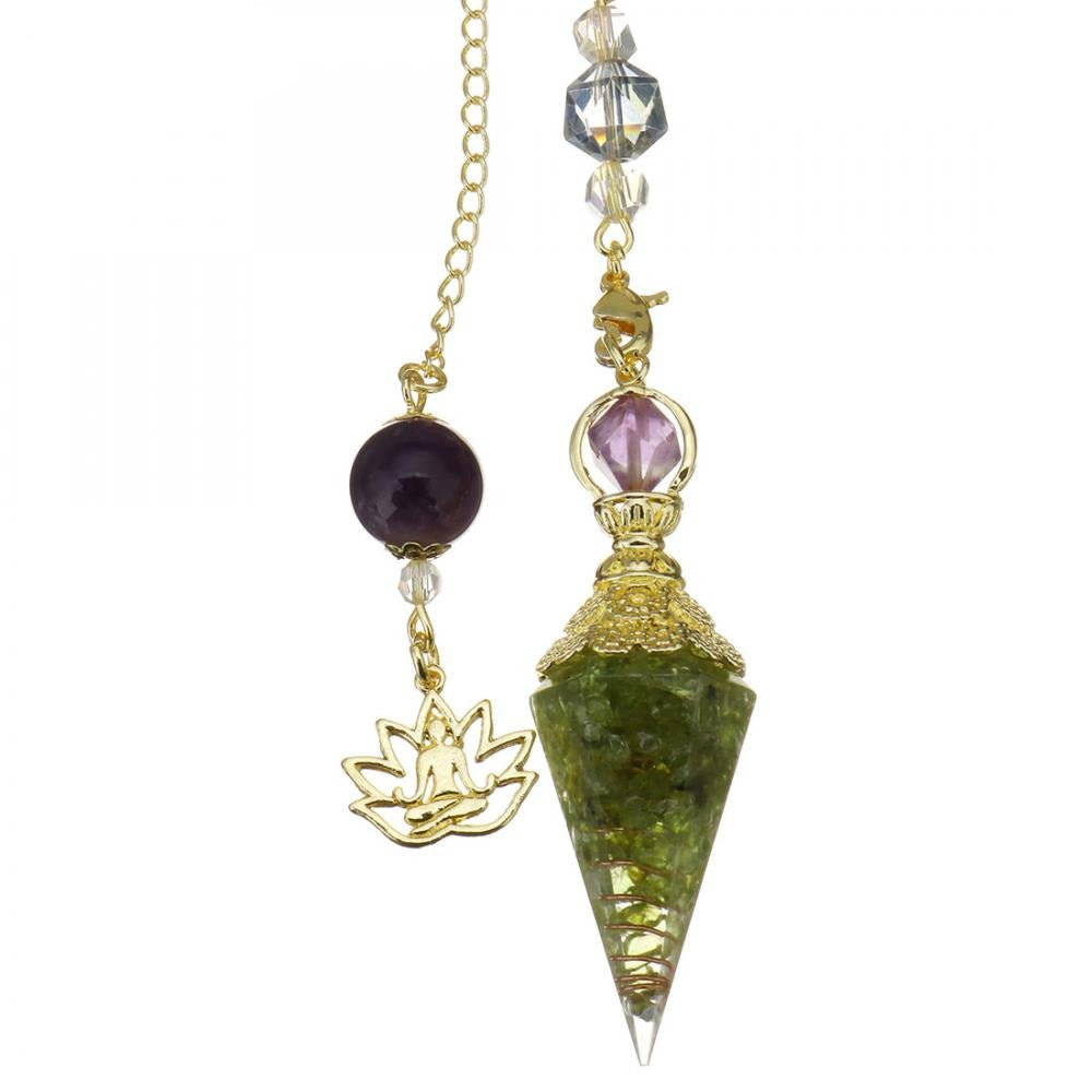 Amethyst Peridot Orgon Kristall Pendel