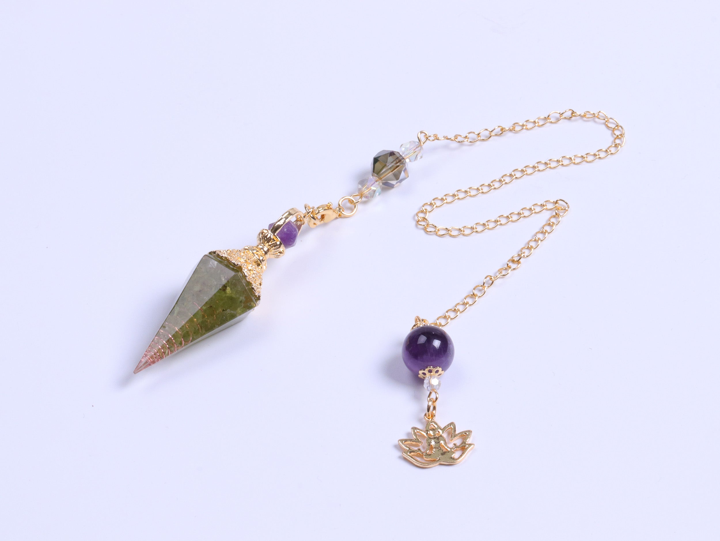 Amethyst Peridot Orgon Kristall Pendel