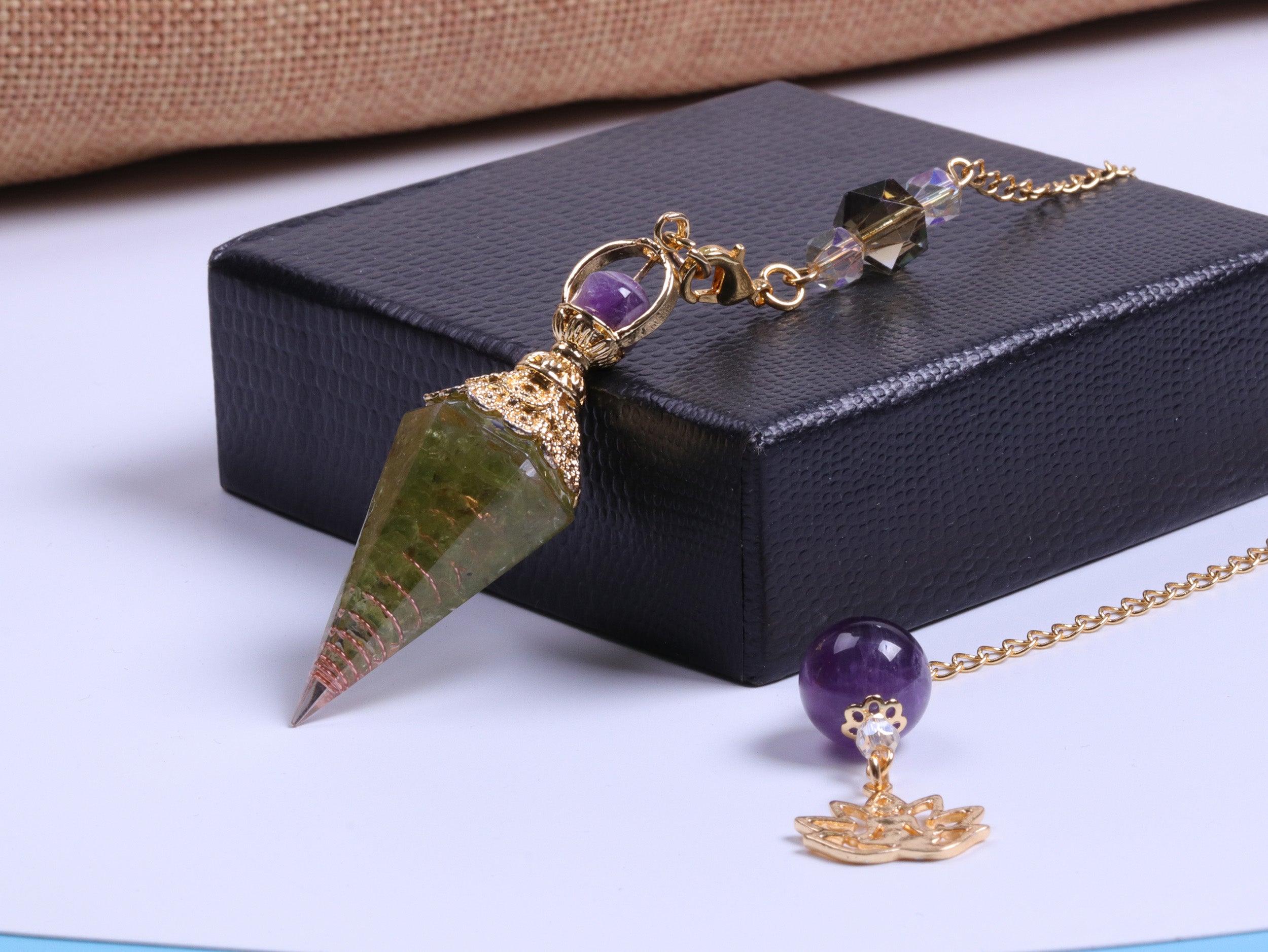 Amethyst Peridot Orgon Kristall Pendel