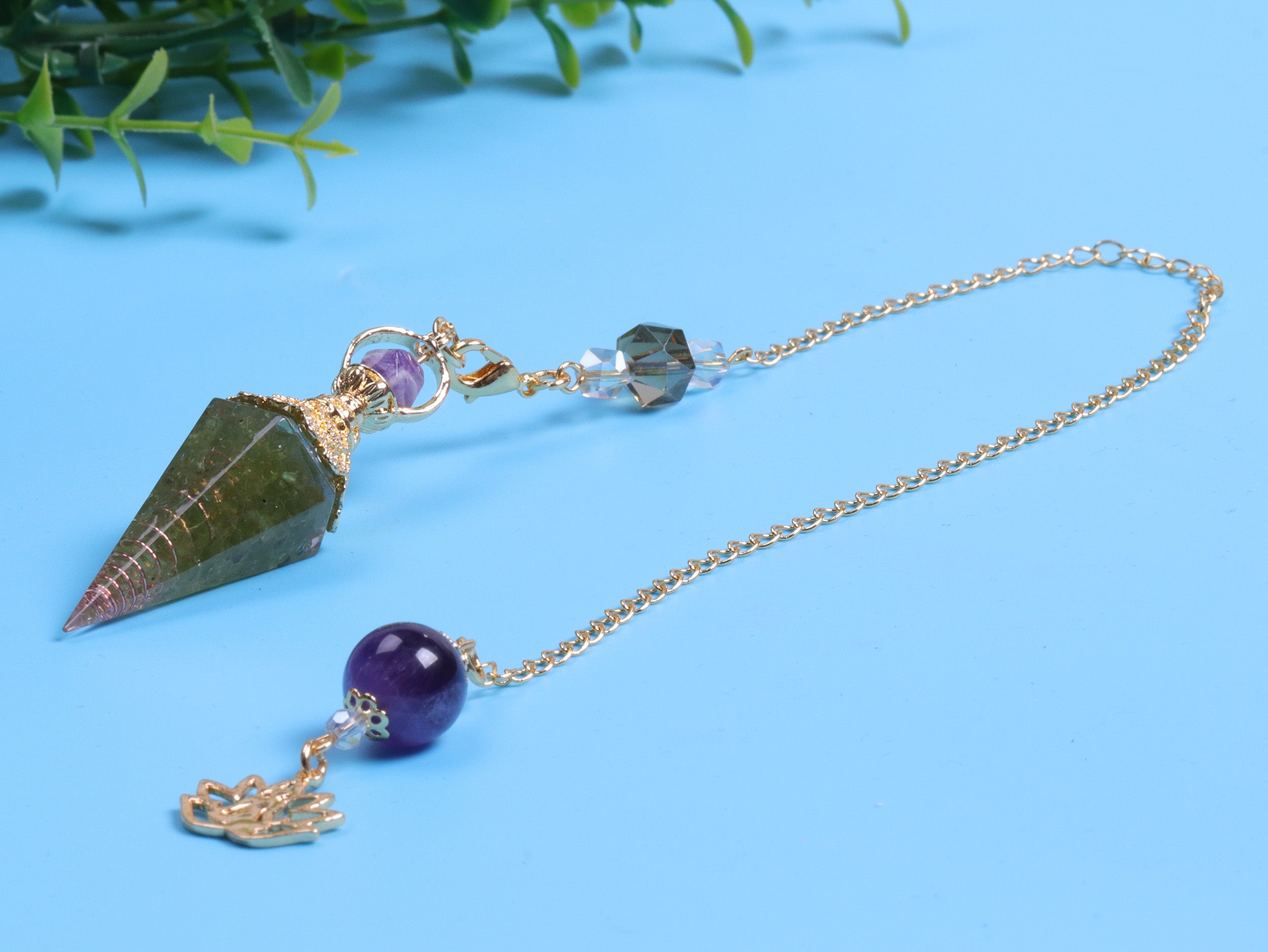 Amethyst Peridot Orgon Kristall Pendel