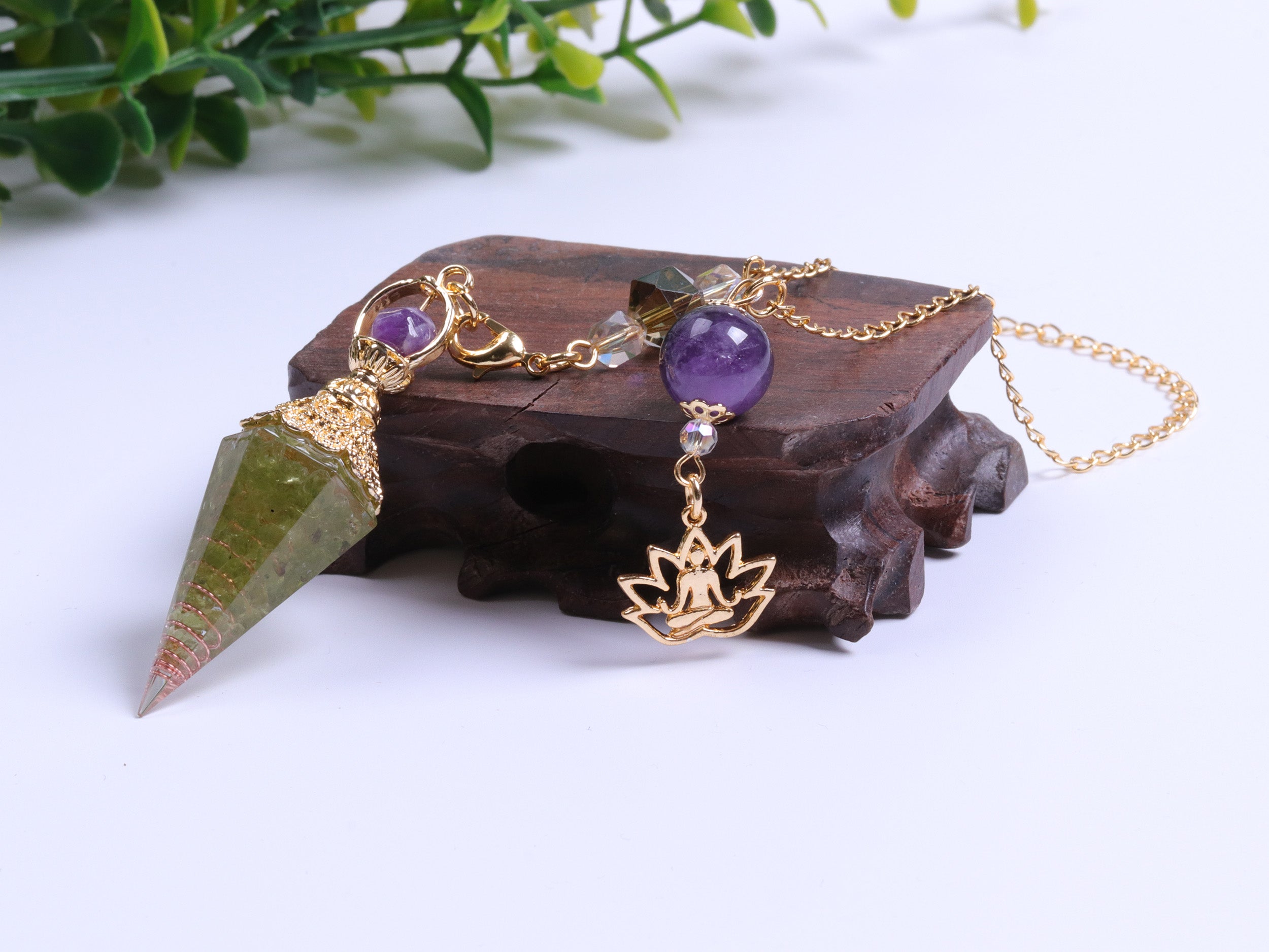 Amethyst Peridot Orgon Kristall Pendel
