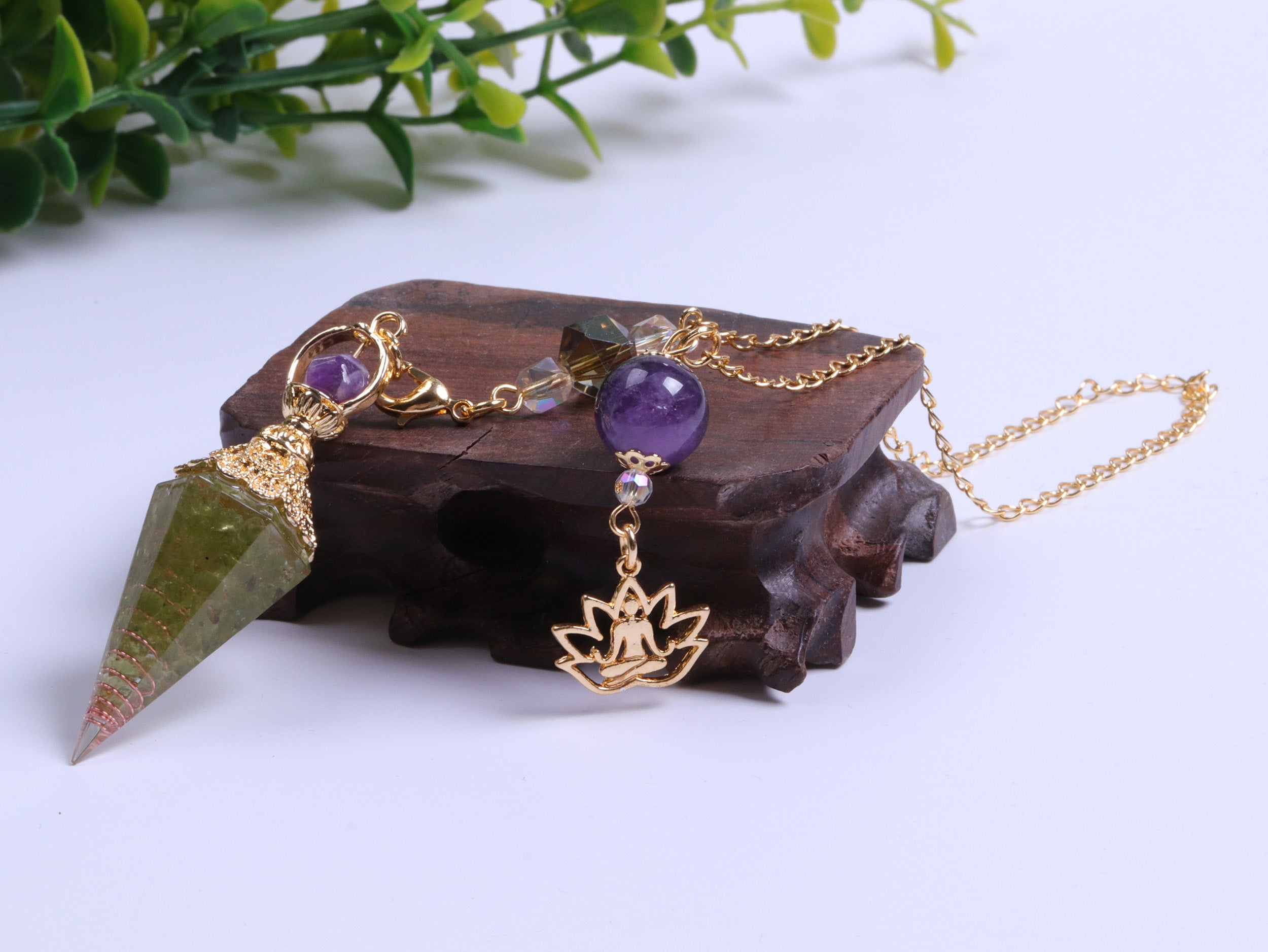 Amethyst Peridot Orgon Kristall Pendel