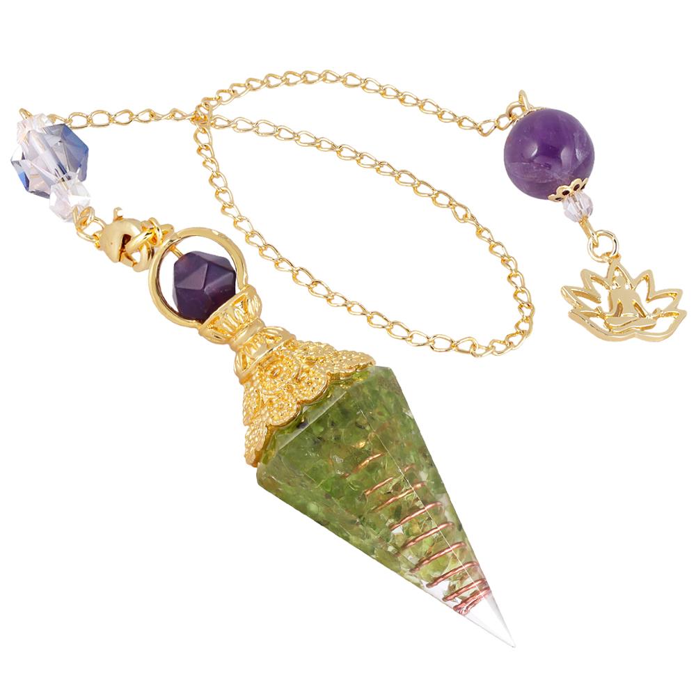 Amethyst Peridot Orgon Kristall Pendel