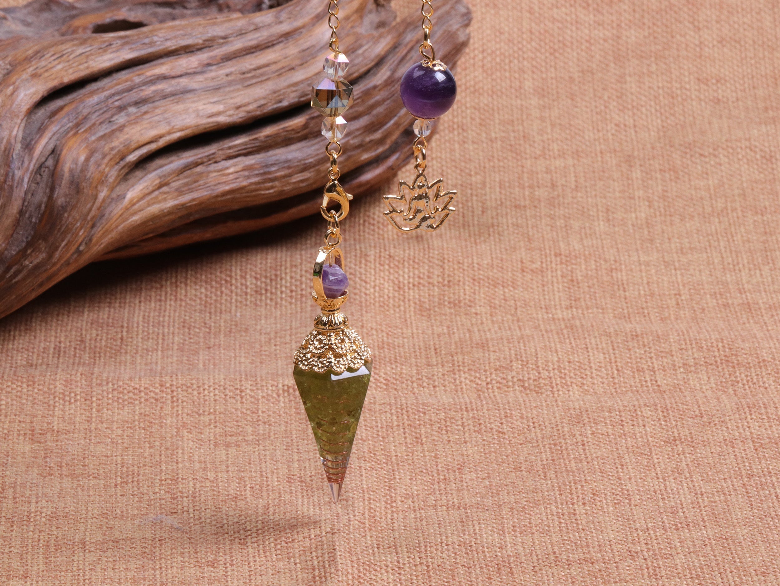 Amethyst Peridot Orgon Kristall Pendel
