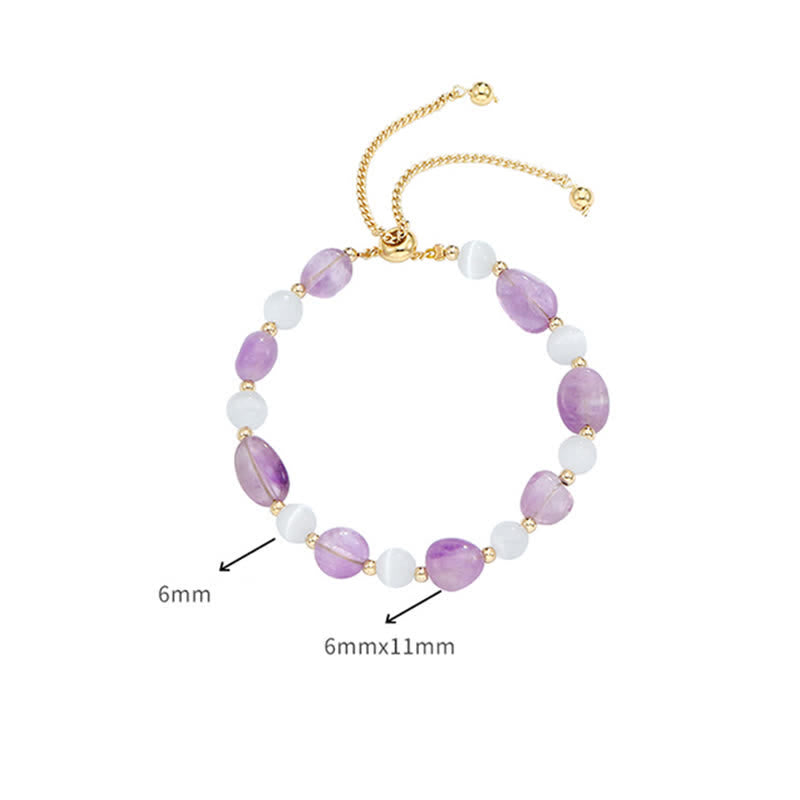 Amethyst-Armband mit spirituellem Bewusstsein, rosa Kristall und Quarz