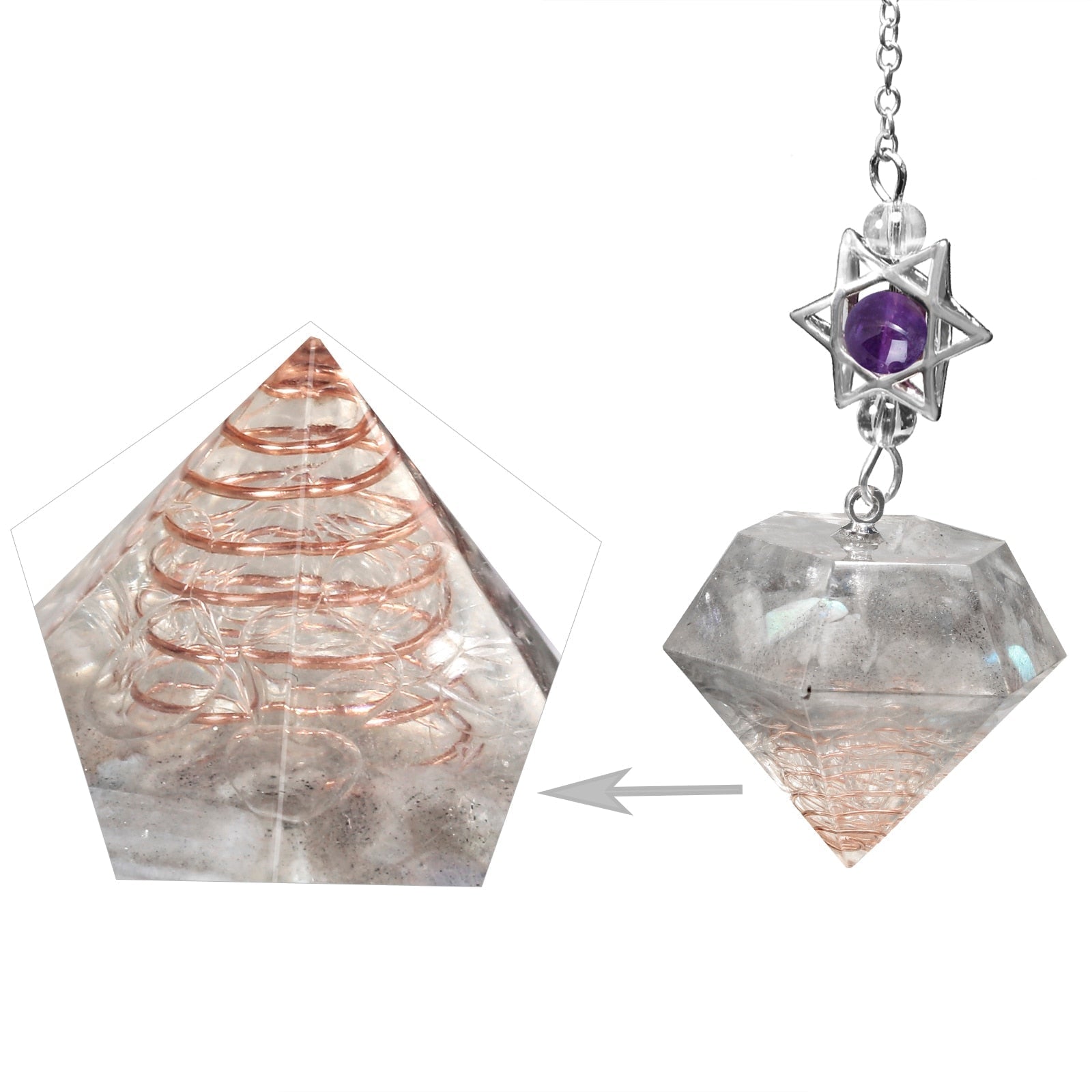 Amethyst Davidstern Kristall Pendel