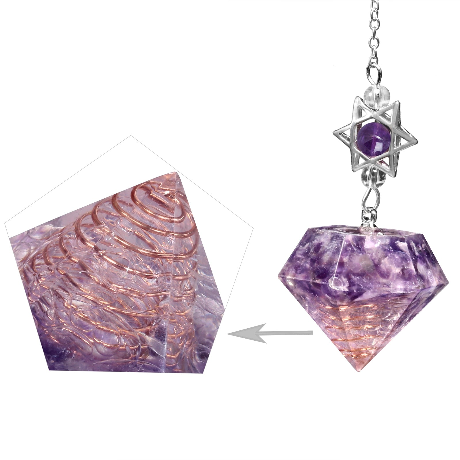 Amethyst Davidstern Kristall Pendel