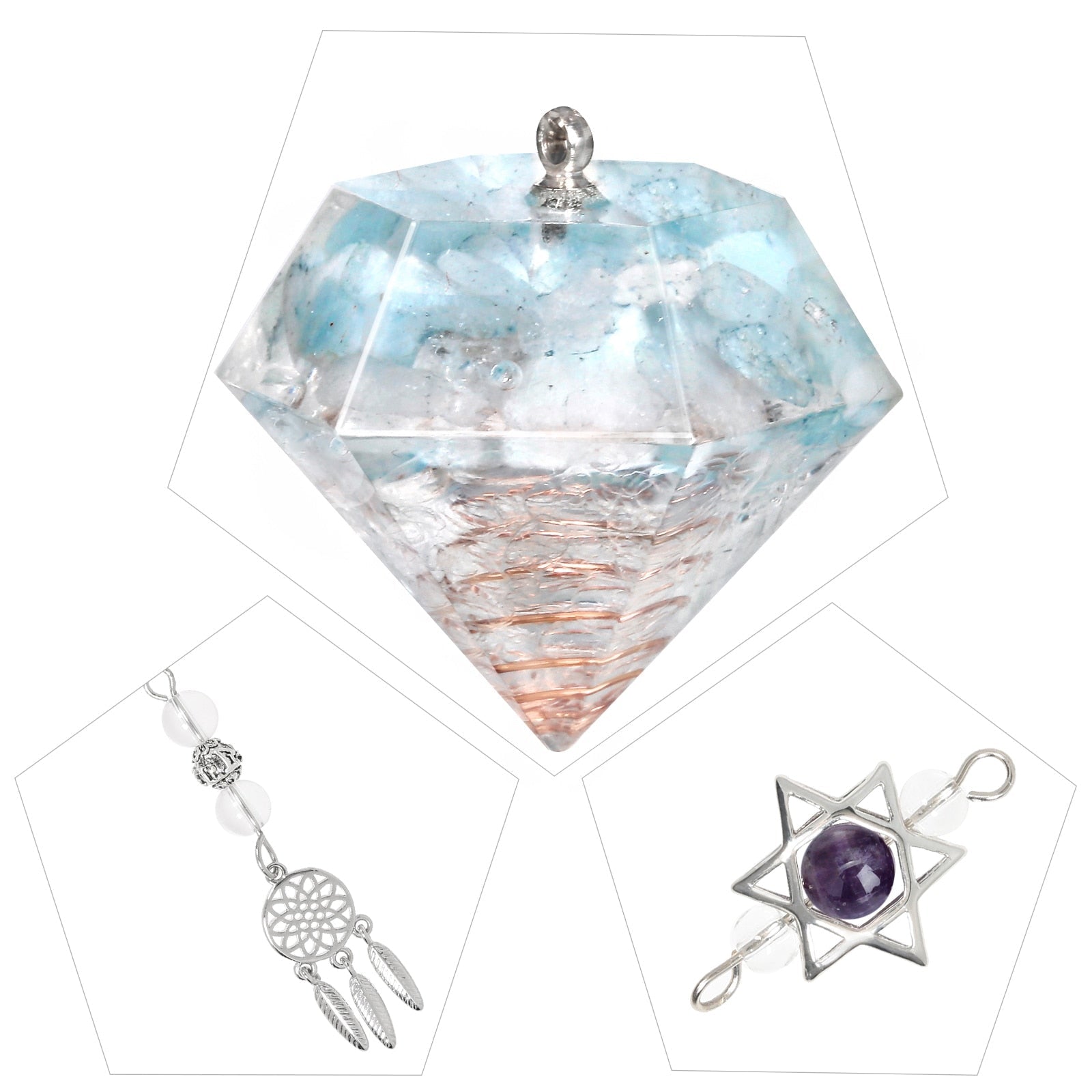 Amethyst Davidstern Kristall Pendel