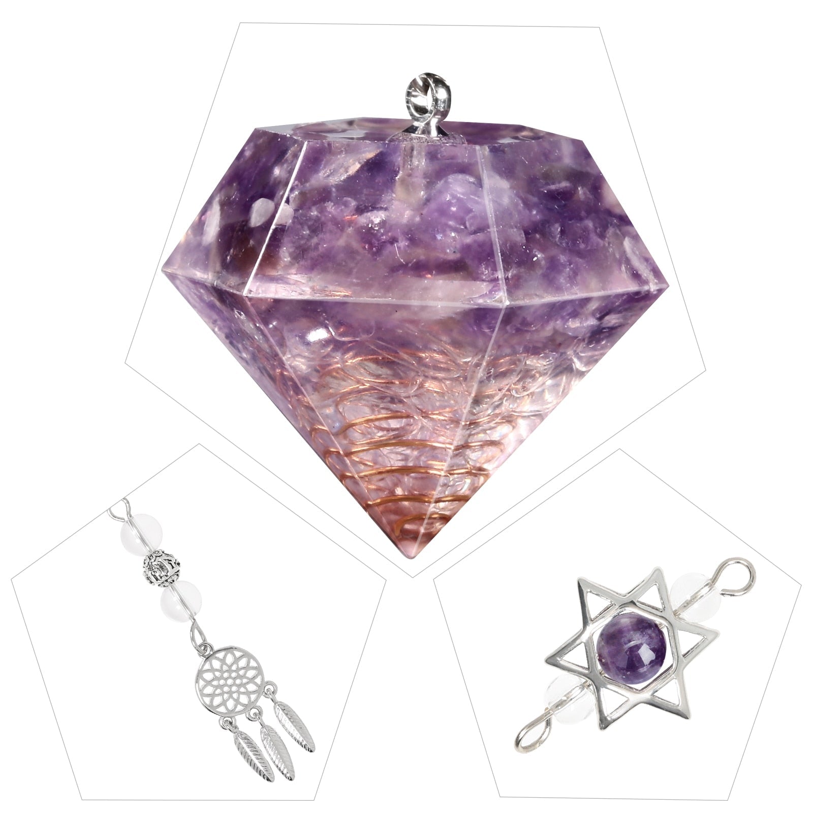 Amethyst Davidstern Kristall Pendel