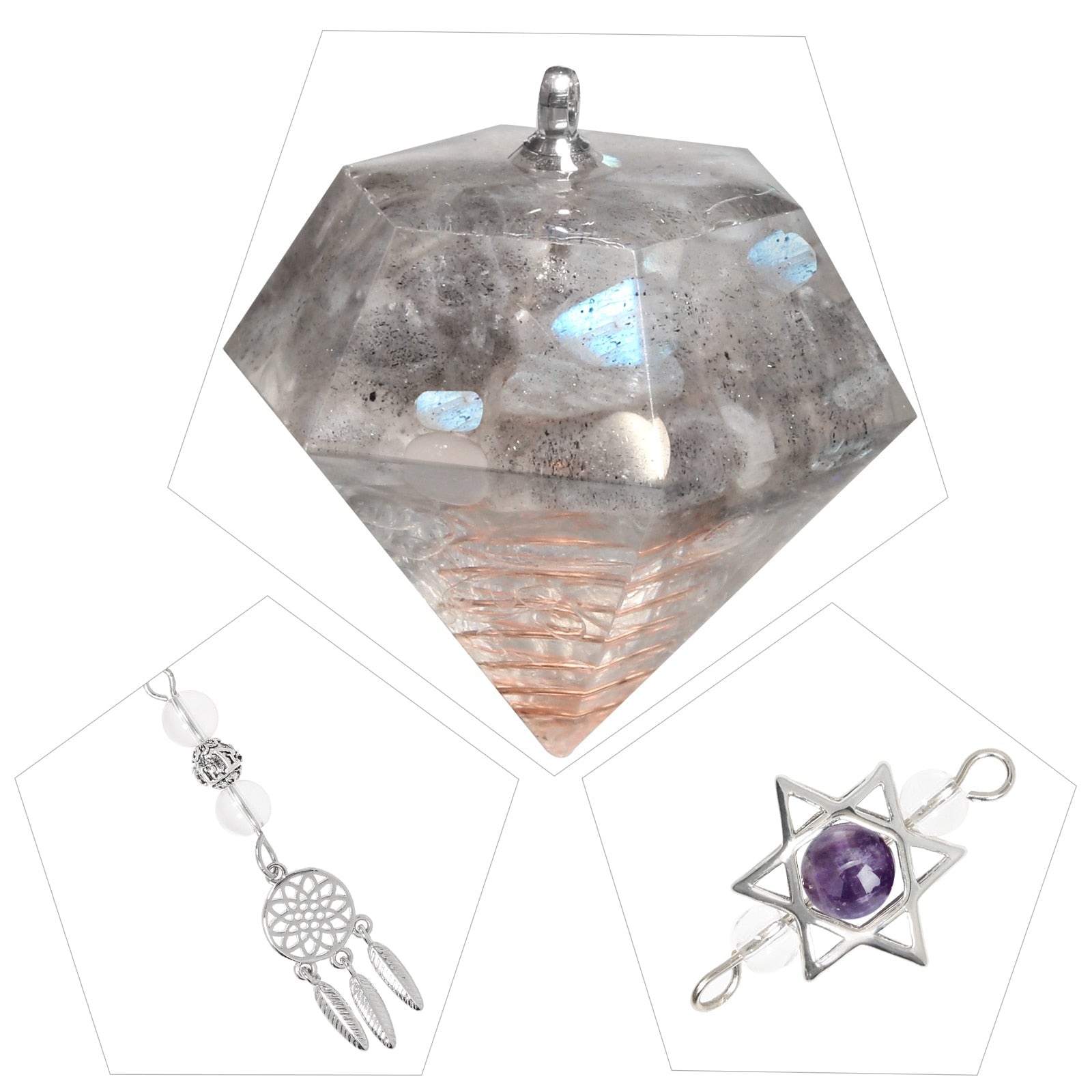 Amethyst Davidstern Kristall Pendel