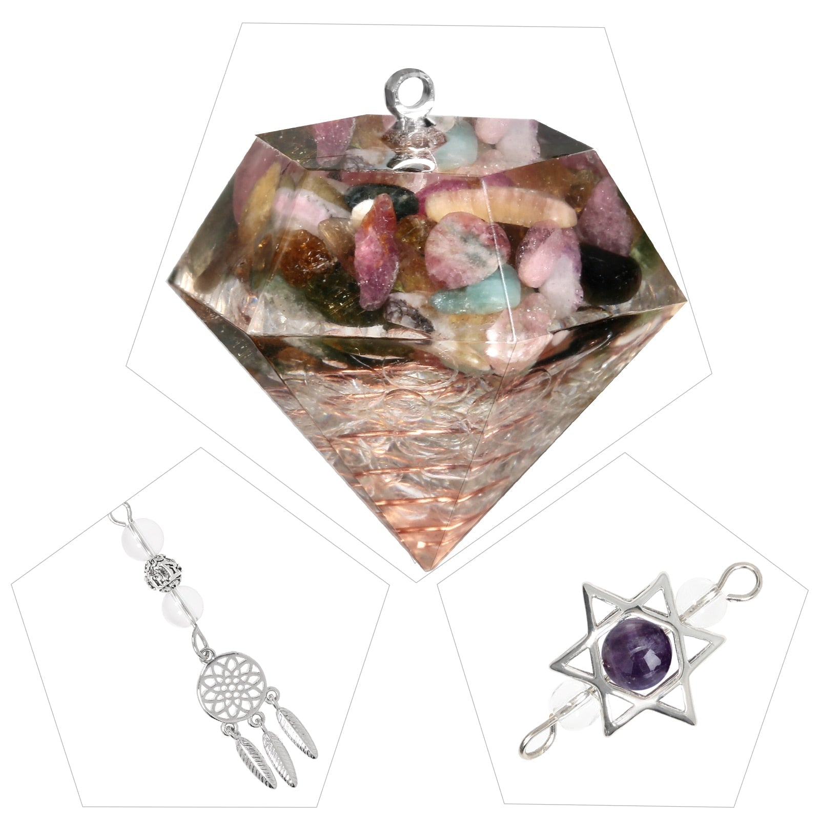 Amethyst Davidstern Kristall Pendel