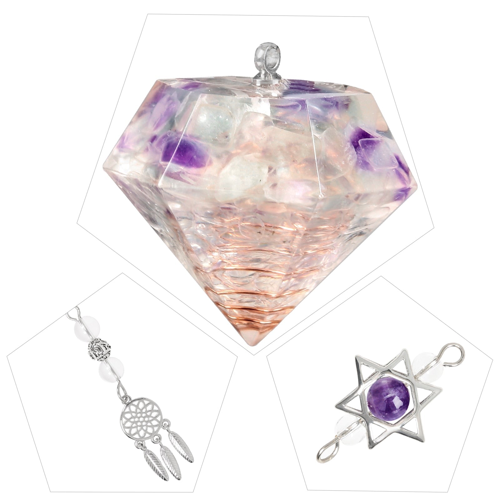 Amethyst Davidstern Kristall Pendel