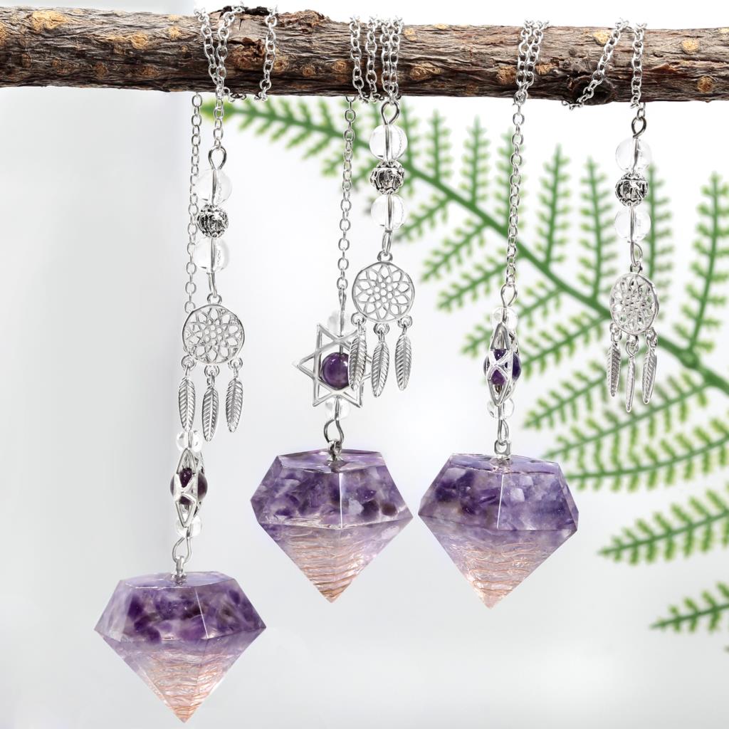 Amethyst Davidstern Kristall Pendel