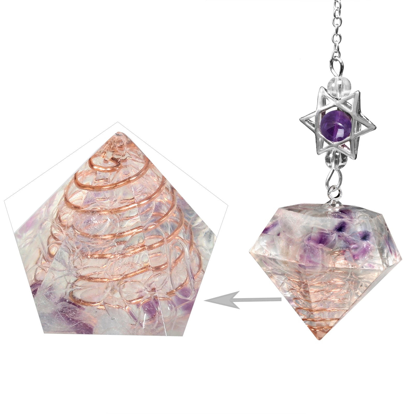 Amethyst Davidstern Kristall Pendel