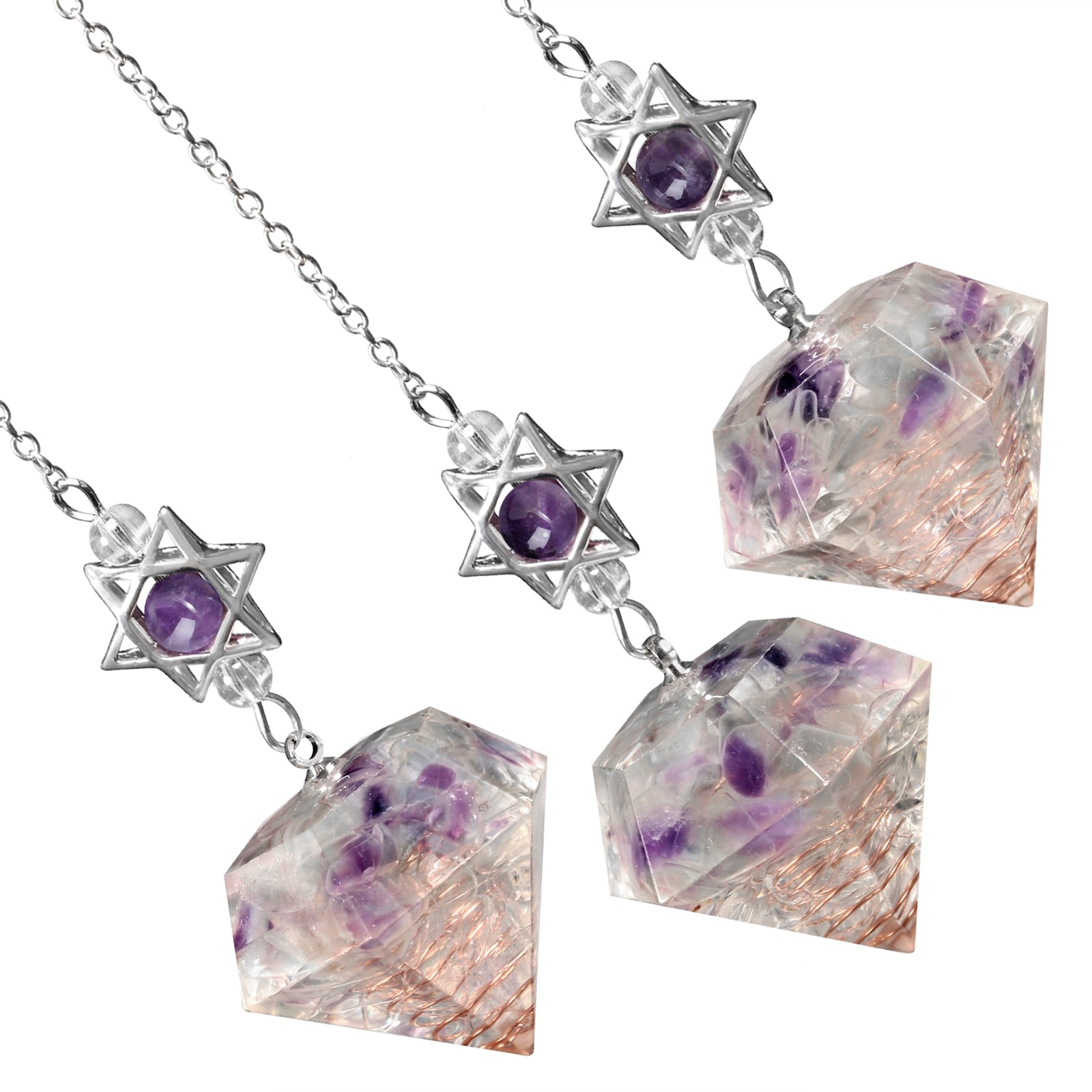 Amethyst Davidstern Kristall Pendel