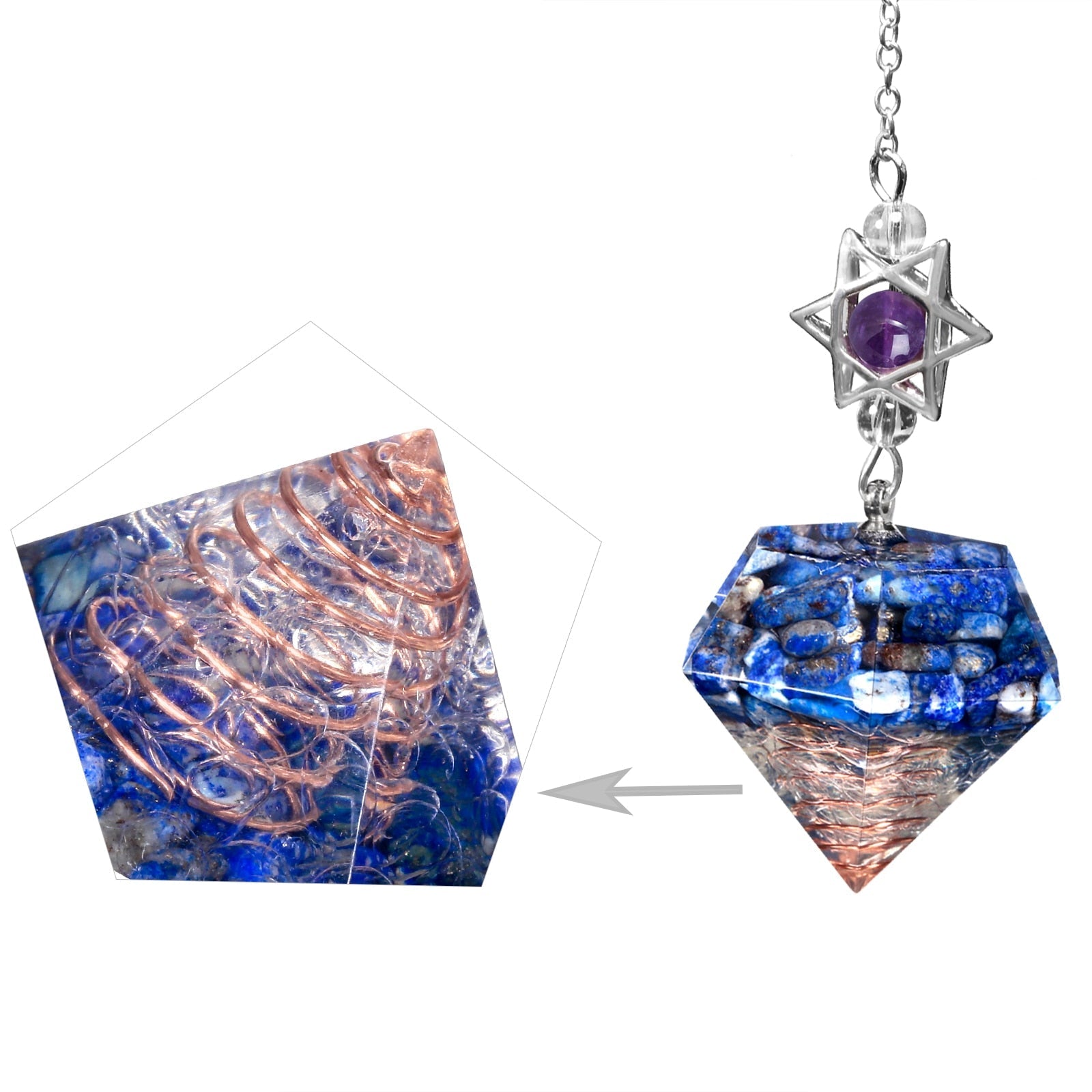 Amethyst Davidstern Kristall Pendel