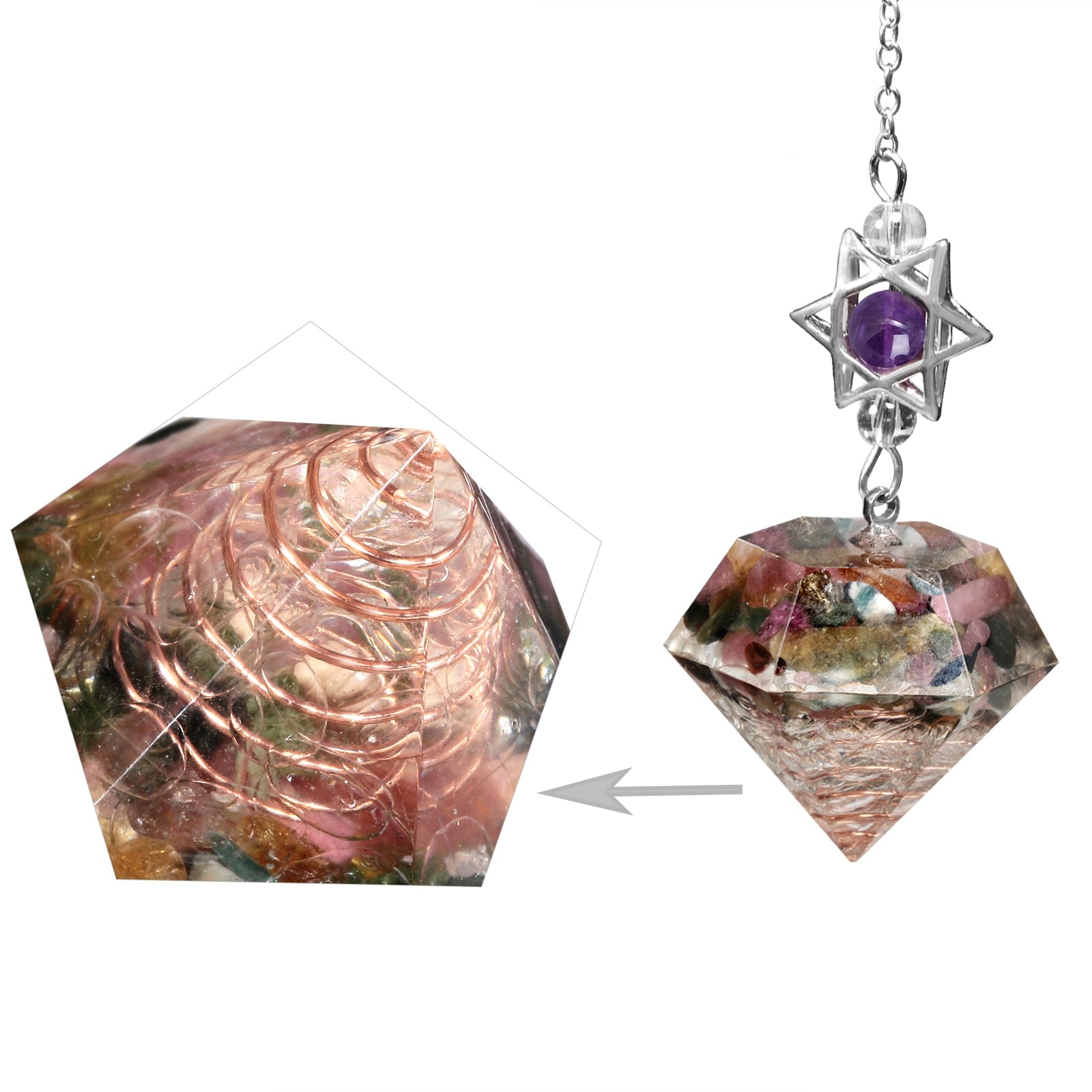 Amethyst Davidstern Kristall Pendel