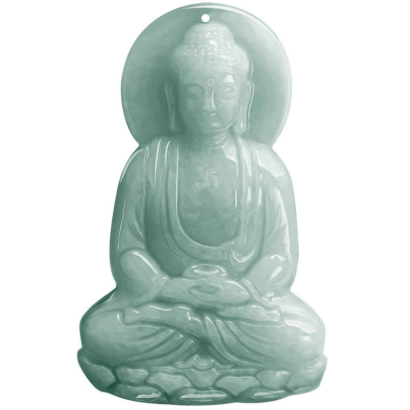 Amitabha Buddha Jade Amulett Halskette Mitgefühl Symbol