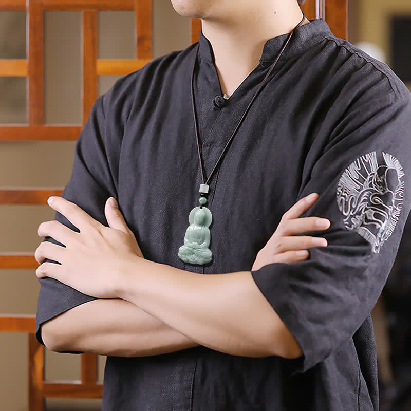 Amitabha Buddha Jade Amulett Halskette Mitgefühl Symbol