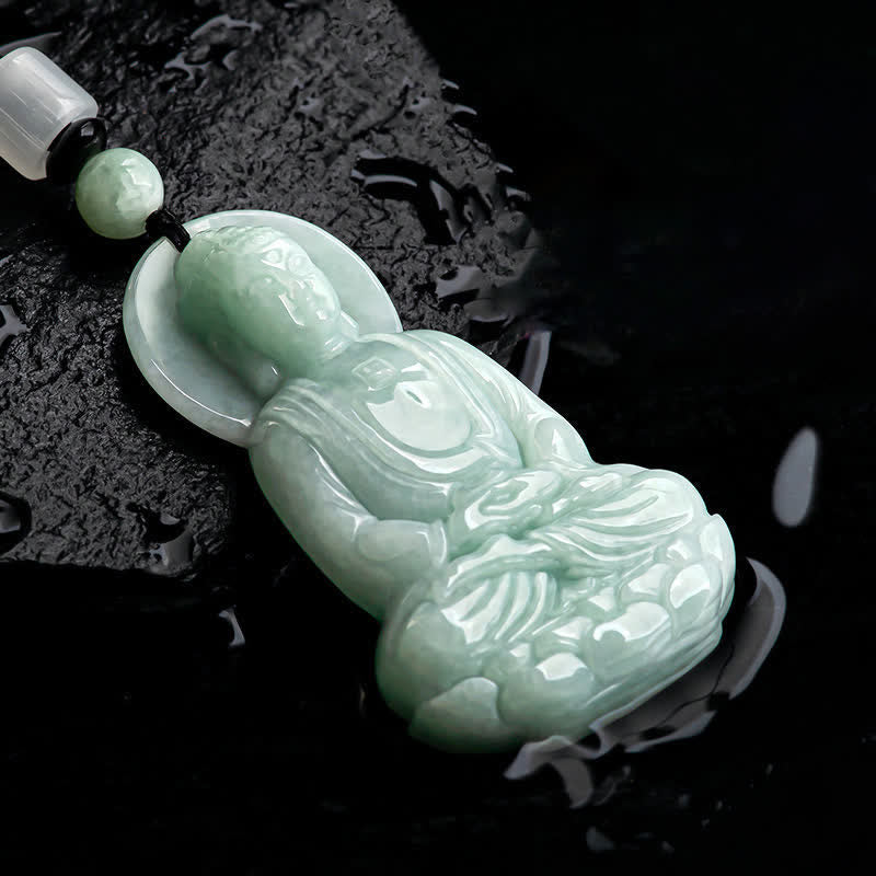 Amitabha Buddha Jade Amulett Halskette Mitgefühl Symbol
