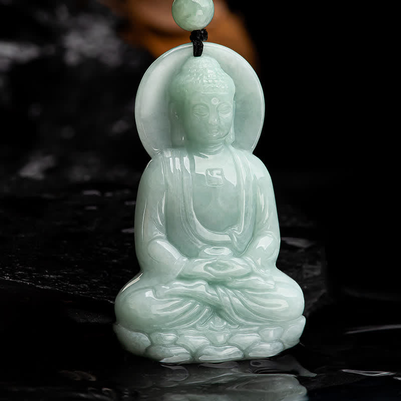 Amitabha Buddha Jade Amulett Halskette Mitgefühl Symbol