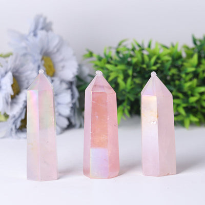 Angel Aura Rosenquarz-Kristallturm, 6,1–11,4 cm