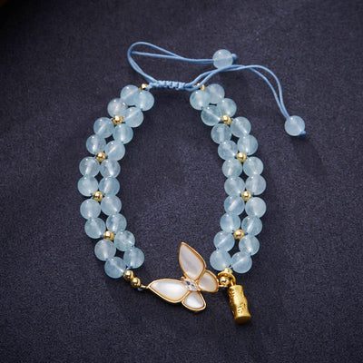 Aquamarin-Amethyst-Mondstein-Heilarmband | 5-6 mm Perlen