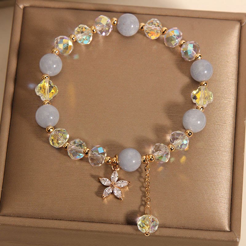Aquamarin Armband Natur 14-16cm Handgelenk Peace Schmuck