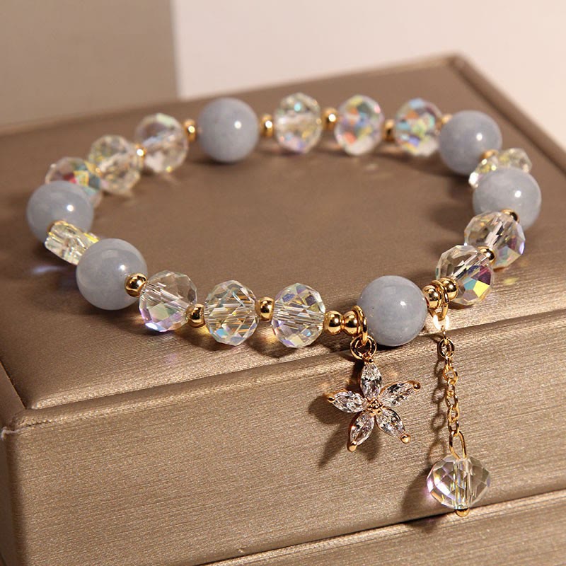 Aquamarin Armband Natur 14-16cm Handgelenk Peace Schmuck