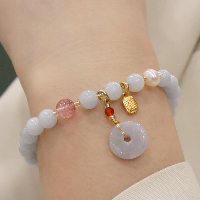 Aquamarin-Chalcedon-Gelassenheits-Charm-Armband für Meditation