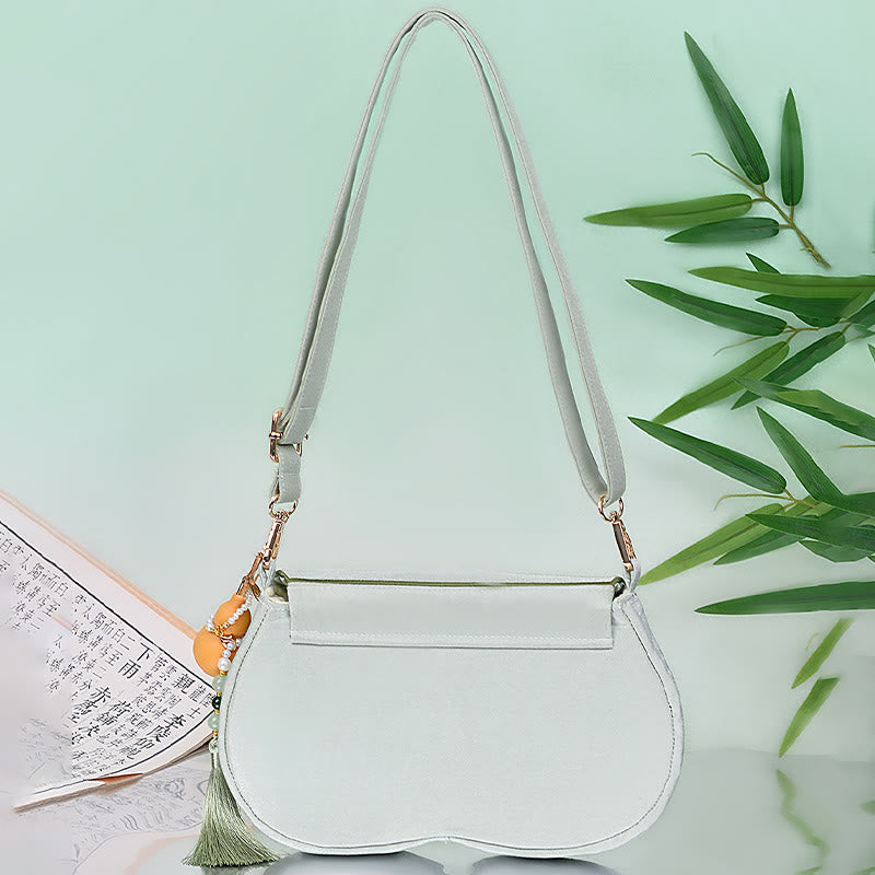 Aquamarine Yogatasche mit Panda-Kürbis-Anhänger und verstellbarem Riemen