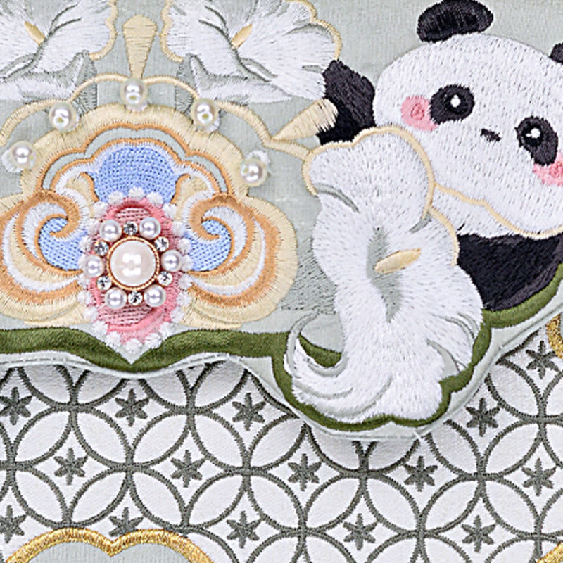 Aquamarine Yogatasche mit Panda-Kürbis-Anhänger und verstellbarem Riemen