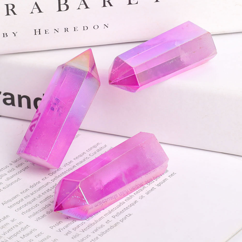 Aura Purple Angel Crystal Points 2.3-3 inch Healing Tools