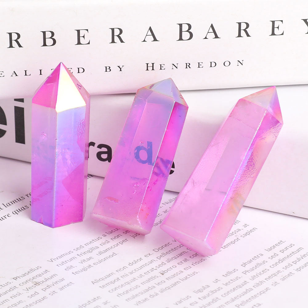 Aura Purple Angel Crystal Points 2.3-3 inch Healing Tools